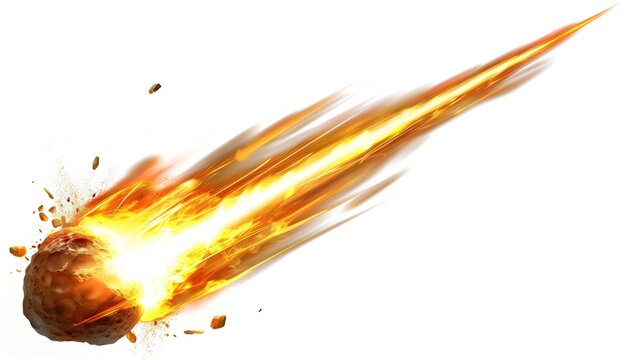 A meteor isolated on white background