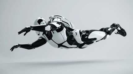 3D Modeled Dancing Robot AI on White Background