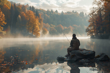 Exciting outdoor adventures: fishing in lakes, rivers, and oceans, enjoying nature and relaxation