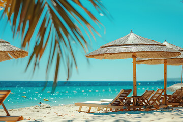 People relaxing and tanning at the beach, enjoying the sun, playing volleyball, and swimming