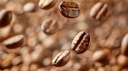 Obraz premium wave of splashing coffee with coffee beans, isolated on white