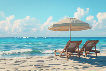 Fototapeta premium People relaxing and tanning at the beach, enjoying the sun, playing volleyball, and swimming