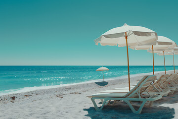 People relaxing and tanning at the beach, enjoying the sun, playing volleyball, and swimming
