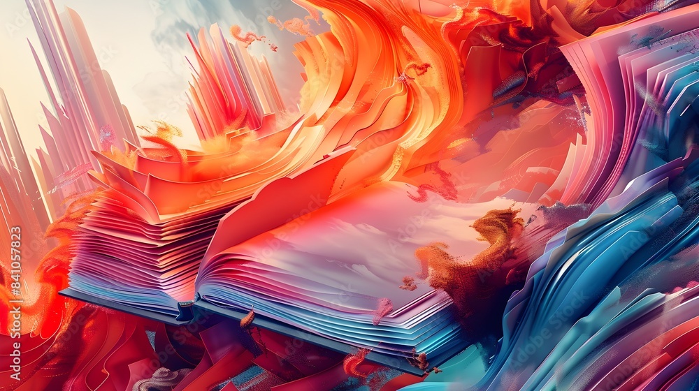 Poster captivating geometric art with agitated textural dynamics and abstract elements