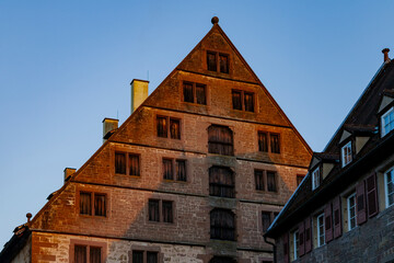 Medieval Buildings at Maulbronn Monastery at dusk, Maulbronn, Baden-Württemberg, Germany