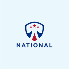 national star shield vector logo design