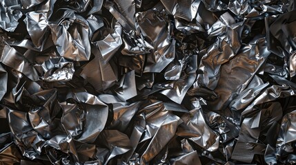 Close-up of mixed aluminum and ferrous materials scrap, showcasing rough textures and metallic gleam, arranged in a chaotic pile