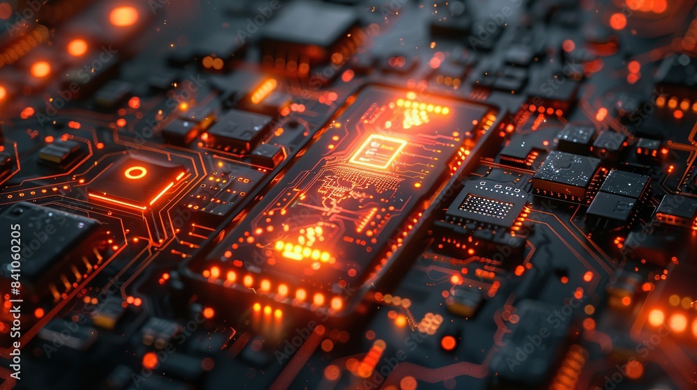 Aufkleber intricate circuit board technology background for advanced tech-themed visuals