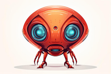 Fototapeta premium Stunning illustration of a cute futuristic robotic character with a beautiful face and vibrant colors.