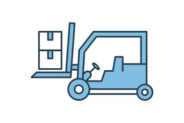 Forklift icon. icon related to supply chain. suitable for web site, app, user interfaces, printable etc. flat line icon style. simple vector design editable