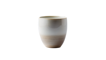 An isolated white ceramic cup, perfect for a hot beverage like coffee or tea