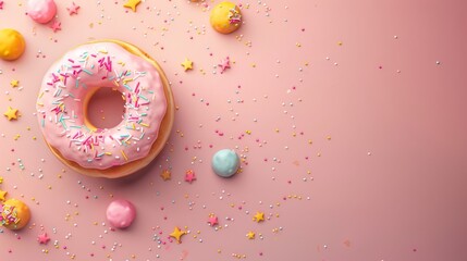 national donut day with copy space area