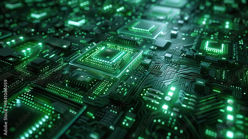 Poster sophisticated circuit board technology background with high-resolution digital design