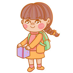 Back to school kid firts day go to school