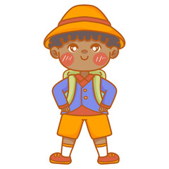 Back to school kid firts day go to school