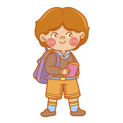 Back to school kid firts day go to school