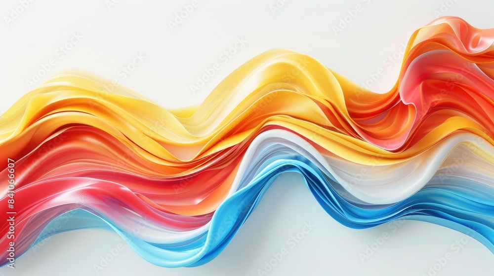 Poster abstract background with colorful lines on a white surface