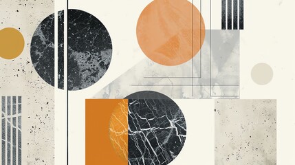 Minimalist abstract background with geometric shapes and neutral tones, clean lines, modern and elegant feel