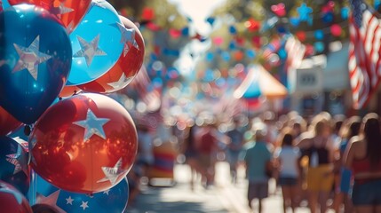 Defocused Fourth of July Parade: A Blurred Gathering Celebrating Independence