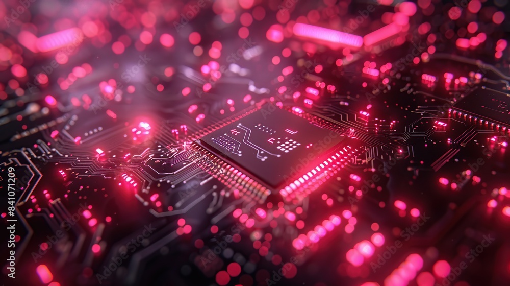 Poster abstract circuit board technology background highlighting complex electronic circuits