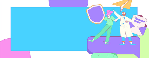 Doctor examines patient flat vector concept operation hand drawn illustration
