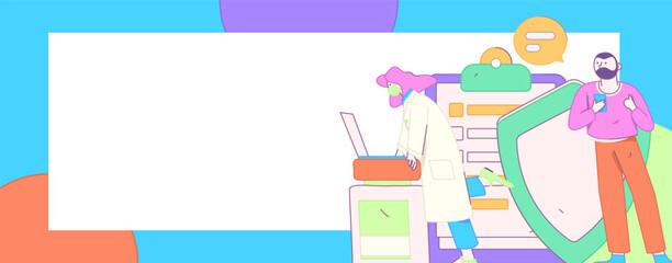 Doctor examines patient flat vector concept operation hand drawn illustration
