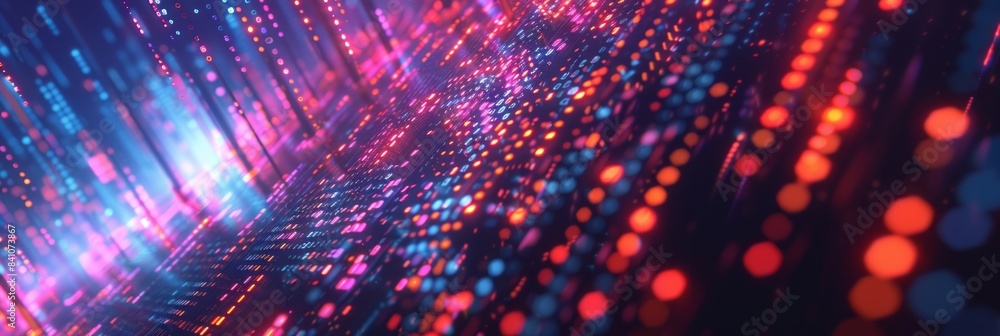 Poster hologram of data technology structure background.