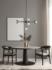 Minimalist and Modern Interior Design with Empty Furniture and Lighting