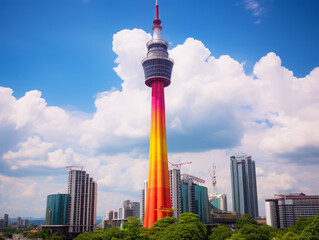 Obraz premium Awesome Building of a city with cloudy sky