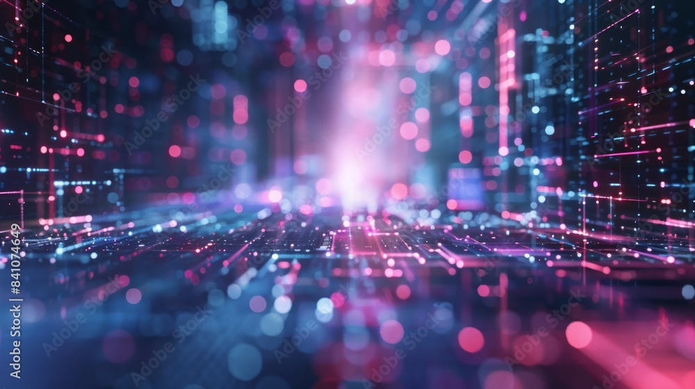 Poster hologram of data technology structure background.