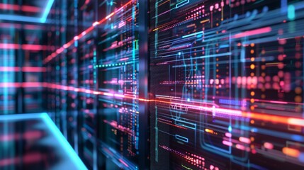 hologram of data technology structure background. 