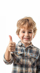 親指を上に立てていいねをする男の子
