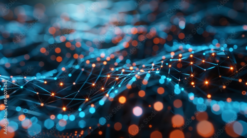 Poster hologram of data technology structure background.