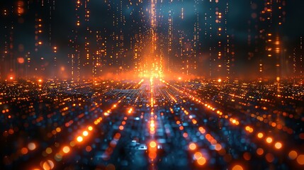 Fototapeta premium Datastream Dominion: Digital Landscape for Scientific Research