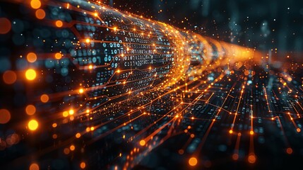 Fototapeta premium Datastream Dominion: Digital Landscape for Scientific Research