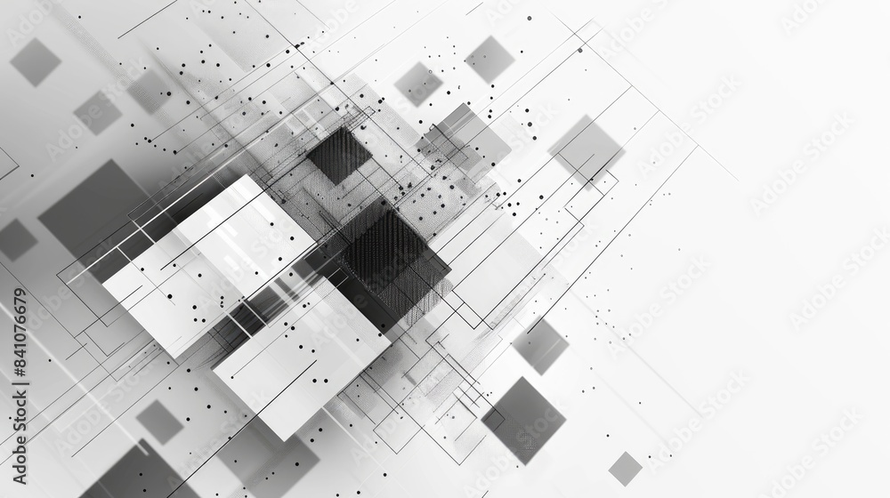 Poster abstract background with box shapes technology concept with square grid geometric digital design wit