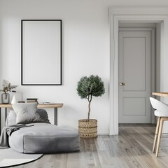Minimalist Living Room with Stylish Furniture and Decor Accents in Bright and Airy Interior