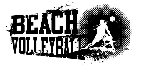 Beach Volleyball Banner Vector Illustration