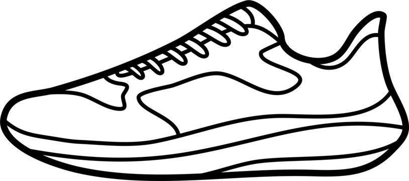 recommend clip art: cross country running shoes vector outline illustration