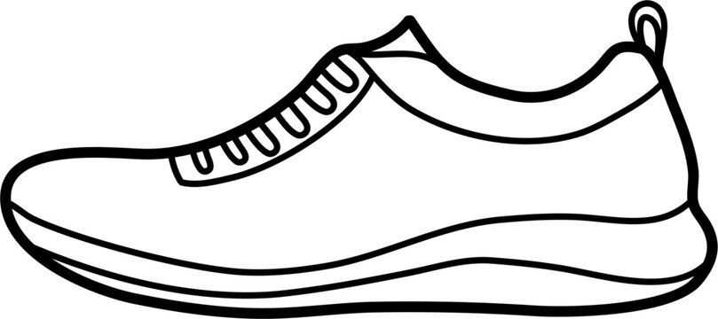 recommend clip art: barefoot running shoes vector outline illustration