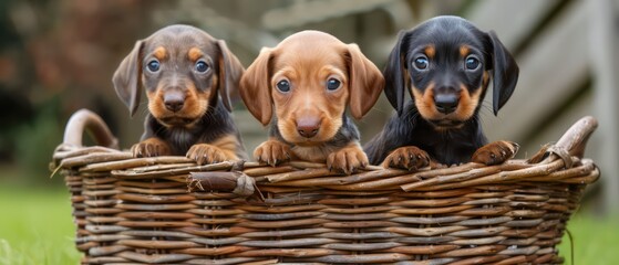 basket overflowing with adorable puppy dogs, their playful antics capturing hearts and spreading smiles