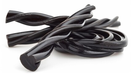 Naklejka premium licorice twists Isolated on white background. sweet beautiful and delicious desserts concept