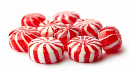 peppermint candies Isolated on white background. Colorful and delicious desserts concept for designer