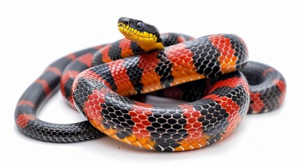 Naklejka premium poisonous coral snakes Isolated on white background. Poisonous animals concept for designer