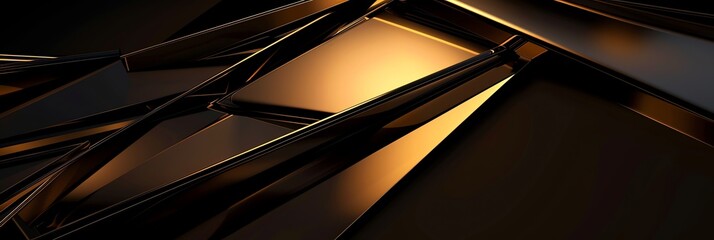  hd  wallpapers, in the style of geometric, dark gold, sharp perspective angles, hyper-realistic details, innovative page design, sleek and stylized, light black and amber. 3:1