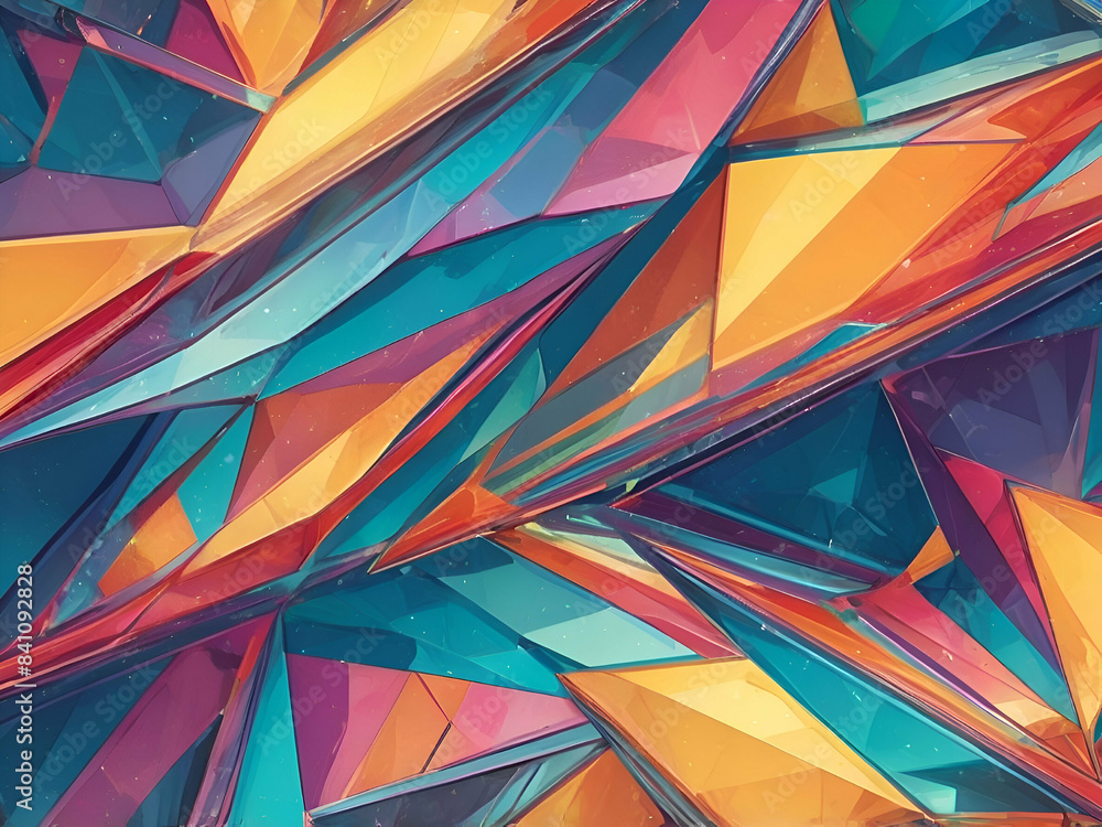 Poster abstract diagonal geometric vibrant colored pattern. polarized light in microscopic view crystal str