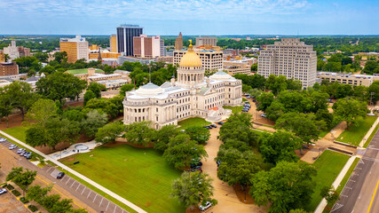 The Mississippi Capitol Building in downtown Jackson, the capital city of Mississippi