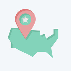 Icon America Map. related to America symbol. flat style. simple design illustration