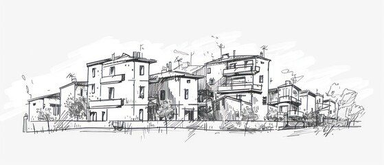 architecture building hand drawn sketches