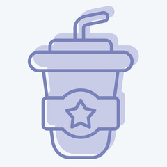 Icon America Drink. related to America symbol. two tone style. simple design illustration